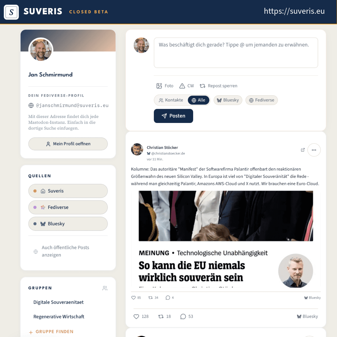 Promo-Bild Feed und Netzwerk
